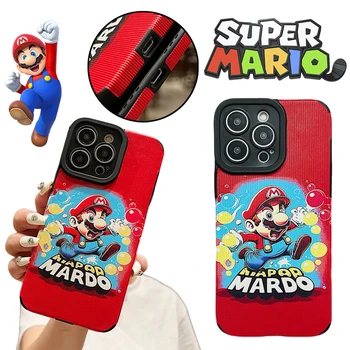 Super Mario Anime Telefón Prípade Iphone14 Pro Max 13 12 11 X XS XR Plus Kožené Cartoon Ochranné Soft Shell Shockproof Kryt