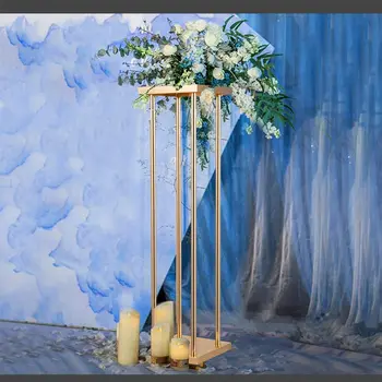 Svadobný Kvetinový Stojan, Žehlička Kvet Stan, Geometrické Váza Stĺpec Stojan, Kvet Displeja, Stojan, Obdĺžnikový Rám škatuľa pre Svadobné Party