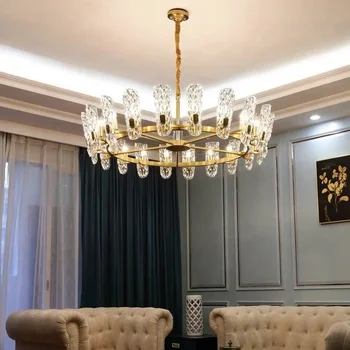 Svetlo luxusný luster obývacia izba lampa jedáleň villa reštaurácia Európskom štýle luxusné medi krištáľový luster