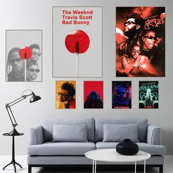 The Weeknd Album K-POP Kiss Pôdy Plagát Domov Izba Dekor Estetické Umenie, Nástenné Maľby Nálepky