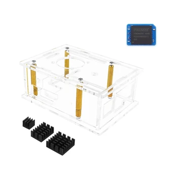 Transparentné Akrylátové Prípade Chladiaci Ventilátor pre OrangePi 3B Ideálny pre Jasné Chladič Krytu Box