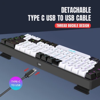 V200 Mechanical Gaming Keyboard 68 Kľúče 20RGB Podsvietený Membránové Klávesnice USB TypeC Kábel pre Hráčov a administratívnych Pracovníkov