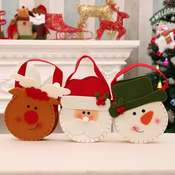 Vianočné Ozdoby Non Tkané Tote Bag Jablká Taška Dekorácie Santa Claus Darčeková Taška Non-tkané Darčeková Taška Deti Candy Bag Kabelka