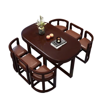 Všetky masívneho dreva jedálenský stôl a stoličky zmes jednoduchý moderný domov úspora priestoru 1,3 m zdvíhateľnej tabuľka