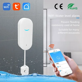 WiFi Tuya Inteligentný Život Mini Domov Voda Detektor Úniku Kuchyňu, Kúpeľňu Úniku Senzor APP Varujú, Alarm Zabrániť vodovodné Potrubia Deformačný