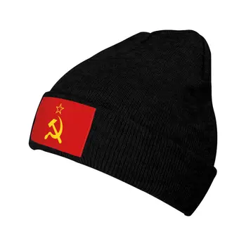 ZSSR kosák A Kladivo CCCP ruskej Sovietskej Vlajky Klobúk Jeseň Zimné Čiapky Módne Čiapky Muži Ženy Akryl Pletené Klobúk
