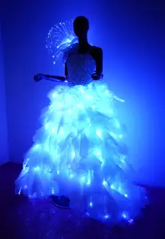 Ženy LED tanečné Šaty Dievčatá LED Svadobné šaty LED Svetlo, Farby Svetelného Kostýmy