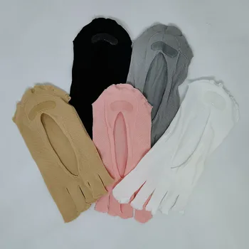 Ženy Prst Ponožky pre Letné s Gél Kartu 3Pair Priedušný Nylon Kompresné Ponožky Pure Color Neviditeľné Loď Ponožka