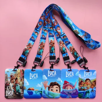 Disney Luca ID Držiteľa Karty ozdobná šnúrka na uniforme DETI Anime Poverenia Odznak Držiteľov Dievčatá vizitku Prípade Kravata Banky, držiteľov karty pre Mužov
